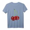 Kirsche Rockabilly Retro Vintage T-Shirt - Buntes Sommer-Design mit lustigen Früchten im Comic Stil