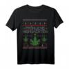 Fröhliche Highnachten Ugly Christmas T-Shirt mit Hanf & Kiffer Motiv – Lustiges Weihnachtsgeschenk für Marihuana- und Hanf-Fans