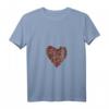 Damen Frühlings T-Shirt mit Erdbeermotiv und V-Ausschnitt - Niedliches Erdbeerherz für Garten- und Frühlingliebhaberinnen