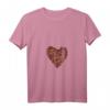 Damen Frühlings T-Shirt mit Erdbeermotiv und V-Ausschnitt - Niedliches Erdbeerherz für Garten- und Frühlingliebhaberinnen