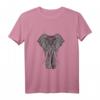 Elephant Mandala T-Shirt für Frühling und Sommer – Künstlerisches Tiermotiv, bequem & stylisch