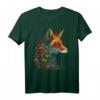 Fuchs Bunt Blumen - Blaue Augen Tier Kunst T-Shirt für Tierliebhaber und Freunde