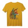 Fuchs Bunt Blumen - Blaue Augen Tier Kunst T-Shirt für Tierliebhaber und Freunde