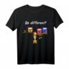 Be Different! Damen Süßes Fun Spruch T-Shirt mit Eule & Fuchs Motiv - Für Tierliebhaber & Alle, die anders sein wollen