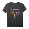 Be Different! Damen Süßes Fun Spruch T-Shirt mit Eule & Fuchs Motiv - Für Tierliebhaber & Alle, die anders sein wollen