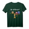 Be Different! Damen Süßes Fun Spruch T-Shirt mit Eule & Fuchs Motiv - Für Tierliebhaber & Alle, die anders sein wollen