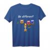Be Different! Damen Süßes Fun Spruch T-Shirt mit Eule & Fuchs Motiv - Für Tierliebhaber & Alle, die anders sein wollen