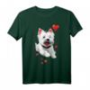 Westie Love Heart T-Shirt für West Highland White Terrier Liebhaber - Süßes Hundedesign für Valentinstag, Hundemom, Hundevater, Kinder & Hundeliebhaber