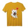 Westie Love Heart T-Shirt für West Highland White Terrier Liebhaber - Süßes Hundedesign für Valentinstag, Hundemom, Hundevater, Kinder & Hundeliebhaber