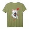 Westie Love Heart T-Shirt für West Highland White Terrier Liebhaber - Süßes Hundedesign für Valentinstag, Hundemom, Hundevater, Kinder & Hundeliebhaber