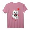 Westie Love Heart T-Shirt für West Highland White Terrier Liebhaber - Süßes Hundedesign für Valentinstag, Hundemom, Hundevater, Kinder & Hundeliebhaber