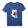 Westie Love Heart T-Shirt für West Highland White Terrier Liebhaber - Süßes Hundedesign für Valentinstag, Hundemom, Hundevater, Kinder & Hundeliebhaber