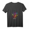Damen Chakra Colors Design für Frauen oder Tantra Man Om T-Shirt mit V-Ausschnitt – Spirituelles Yoga- und Meditationsshirt mit Om & Baum des Lebens
