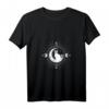 Damen Witchy Aesthetic Mystic Cat T-Shirt mit Sonne, Mond & Heilige Geometrie – Spirituelle Mode für Hexen, Mystik & Boho-Stil