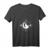 Damen Witchy Aesthetic Mystic Cat T-Shirt mit Sonne, Mond & Heilige Geometrie – Spirituelle Mode für Hexen, Mystik & Boho-Stil