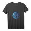 Damen Blume des Lebens mit Erde, heilige Geometrie, Yoga T-Shirt mit V-Ausschnitt – Spirituelle Mode für Meditation, Yoga & Naturschutz
