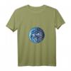 Damen Blume des Lebens mit Erde, heilige Geometrie, Yoga T-Shirt mit V-Ausschnitt – Spirituelle Mode für Meditation, Yoga & Naturschutz