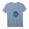Damen Blume des Lebens mit Erde, heilige Geometrie, Yoga T-Shirt mit V-Ausschnitt – Spirituelle Mode für Meditation, Yoga & Naturschutz