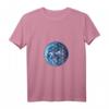 Damen Blume des Lebens mit Erde, heilige Geometrie, Yoga T-Shirt mit V-Ausschnitt – Spirituelle Mode für Meditation, Yoga & Naturschutz