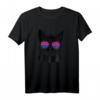 Bi Gay Pride Katze T-Shirt mit Sonnenbrille für Männer und Frauen - Unterstützung für LGBTQ+ und Vielfalt bei Pride, Gay Parade & Feierlichkeiten