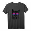 Bi Gay Pride Katze T-Shirt mit Sonnenbrille für Männer und Frauen - Unterstützung für LGBTQ+ und Vielfalt bei Pride, Gay Parade & Feierlichkeiten