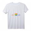 Damen LGBT Stolz Flagge Herz T-Shirt mit V-Ausschnitt – Unterstützung für die LGBT Community & Pride Paraden