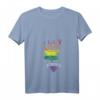 Damen Vintage Regenbogen Hirsch 'Ich Bin Queer Pride Lesben' T-Shirt mit V-Ausschnitt – Unterstützung, Liebe & Gleichheit