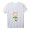 Damen Vintage Regenbogen Hirsch 'Ich Bin Queer Pride Lesben' T-Shirt mit V-Ausschnitt – Unterstützung, Liebe & Gleichheit