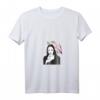 Damen I Hate Everyone - Aesthetic Nun Soft Grunge Pastel Goth V-Ausschnitt T-Shirt mit Kirschblüten für Gothic, E Girl & Sad Boys