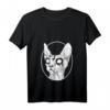 Damen Black Metal Sphynx Cat T-Shirt | Pastel Goth & Death Metal Design mit V-Ausschnitt