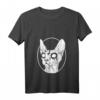 Damen Black Metal Sphynx Cat T-Shirt | Pastel Goth & Death Metal Design mit V-Ausschnitt