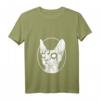 Damen Black Metal Sphynx Cat T-Shirt | Pastel Goth & Death Metal Design mit V-Ausschnitt