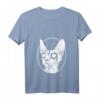 Damen Black Metal Sphynx Cat T-Shirt | Pastel Goth & Death Metal Design mit V-Ausschnitt