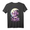 Pastel Goth Wiccan Cat & Skull T-Shirt – Cute Creepy Witchy Design für Gothic, Nu Goth, Soft Grunge & Cosplay Style