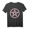 Pastell Goth Damen Shirt mit Pink Pentagramm - Trendiges Kawaii und edgy Gothic T-Shirt für stylische Outfits