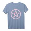 Pastell Goth Damen Shirt mit Pink Pentagramm - Trendiges Kawaii und edgy Gothic T-Shirt für stylische Outfits