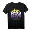 Pentagram Satanic Goth LGBTQ Non-Binary Flagge Genderqueer T-Shirt – Unterstütze die LGBTQ Community mit stilvollem Gothic Design