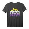 Pentagram Satanic Goth LGBTQ Non-Binary Flagge Genderqueer T-Shirt – Unterstütze die LGBTQ Community mit stilvollem Gothic Design