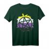 Pentagram Satanic Goth LGBTQ Non-Binary Flagge Genderqueer T-Shirt – Unterstütze die LGBTQ Community mit stilvollem Gothic Design