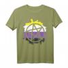 Pentagram Satanic Goth LGBTQ Non-Binary Flagge Genderqueer T-Shirt – Unterstütze die LGBTQ Community mit stilvollem Gothic Design