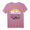 Pentagram Satanic Goth LGBTQ Non-Binary Flagge Genderqueer T-Shirt – Unterstütze die LGBTQ Community mit stilvollem Gothic Design