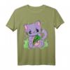 Pastell Goth Katze mit Pizzamonster für Halloween - Niedliches Gothic Design für Katzen-, Monster- und Pizza-Liebhaber