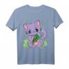 Pastell Goth Katze mit Pizzamonster für Halloween - Niedliches Gothic Design für Katzen-, Monster- und Pizza-Liebhaber