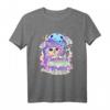 Kawaii Pastell Goth Niedliches und Unheimliches Katzen Hexen T-Shirt – Perfekt für Halloween, Otaku und Gothic Fans