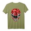 HapOwl Power Rangers Red Ranger Polygon Helmet T-Shirt - Retro & Vintage Comic T-Shirt für Fans und Sammler