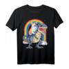 Corgi Riding Dinosaur T Rex T-Shirt für Kinder & Erwachsene - Lustiges Galaxy Rainbow Tiermotiv für Dinosaurier- und Hundeliebhaber