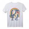 Corgi Riding Dinosaur T Rex T-Shirt für Kinder & Erwachsene - Lustiges Galaxy Rainbow Tiermotiv für Dinosaurier- und Hundeliebhaber