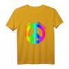 Love Peace 60er 70er Jahre Hippie-Kostüm Regenbogen T-Shirt – Buntes Retro-Frieden Zeichen für Karneval & Hippie-Festivals