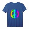 Love Peace 60er 70er Jahre Hippie-Kostüm Regenbogen T-Shirt – Buntes Retro-Frieden Zeichen für Karneval & Hippie-Festivals