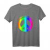 Love Peace 60er 70er Jahre Hippie-Kostüm Regenbogen T-Shirt – Buntes Retro-Frieden Zeichen für Karneval & Hippie-Festivals